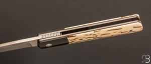   Couteau " liner lock " custom de Stéphane Sagric - Ivoire de Mammouth et Zirconium