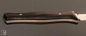 Dague custom en ébène de macassar et lame en 90MCV8 par Frédéric Collin