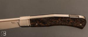  Couteau " Lock Back " custom par Laurent Gaillard - Fibre de carbone et 14c28N