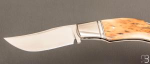   Couteau  " Lock-Back  " par Honoré Vilain - Ivoire de mammouth et RWL34