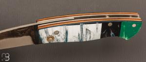   Couteau  " Piémontais " XC75 et planche de skate fait main par Frédéric Marchand