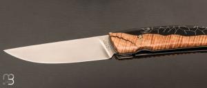   Couteau  de poche 1515 collection "Hybride" par Manu Laplace - Erable ondé/Résine et lame ice blade