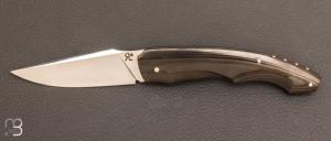 Couteau "  Slipjoint " custom par Romain Lopez - Fibre de carbone et RWL-34