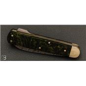  Couteau Böker Sollingen - Hunters Knife Mono Damascus Curly Birch Green