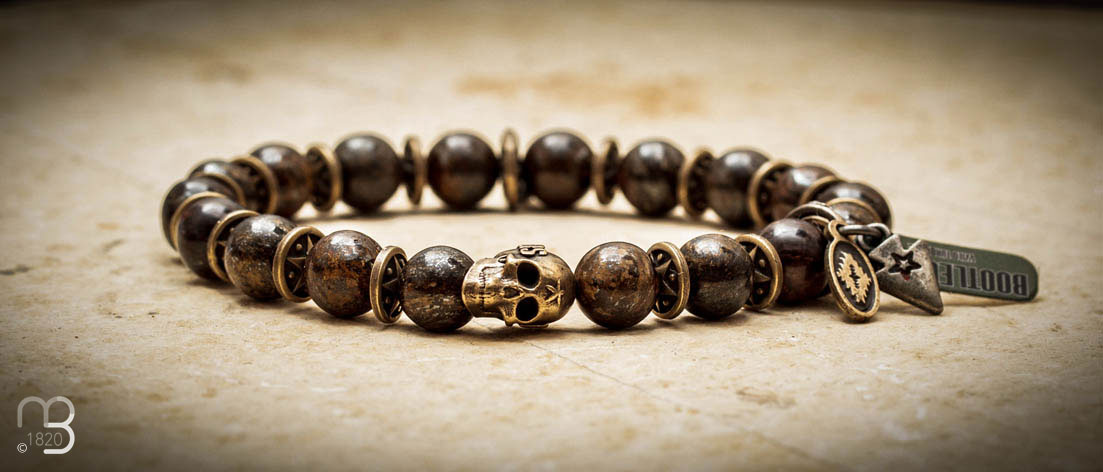 Bracelet Sonora Bronzite Skull Laiton LSOBB1