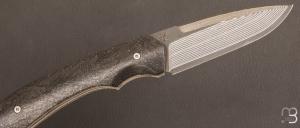 Couteau  "  Petit Duc" Fibre de carbone et lame Suminagashi SG2 par Nicolas Kowal