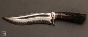 Couteau " Condor " fixe custom de Claudio Sobral CAS Knives - Stag et San-Maï