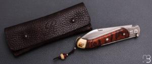   Couteau " Bohémien T-Lock " par Tony Ruot - Bois de fer et RWL34