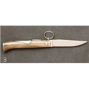 Couteau Chasseur avec anneau 12 cm Corne blonde par J. Mongin