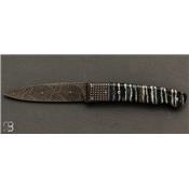 Couteau de poche molaire de mammouth et damas par Philippe Ricard