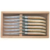 Coffret 6 couteaux table Laguiole olivier guilloché REF HB_6885
