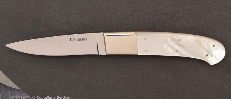 Couteau de botte nacre par C. R. Sigman
