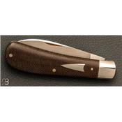 Couteau de poche Zulu Spear brown canvas micarta par Reese Bose