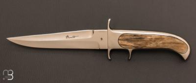   Couteau  "  Intégral Sub-Hilt 01 " fixe par Charly BENNICA - Os de girafe et ATS-34