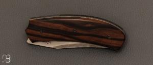 Couteau  " Liner lock  "  custom par Guy Poggetti - Ebène de Macassar