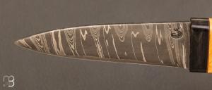 Couteau " Shean Dhu" buis et Damas de Jean Paul Sire