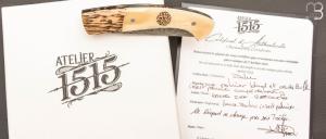   Couteau " 1515 collection Zulu " par Manu Laplace - Os et Palmier