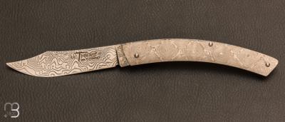 Damascus Le Thiers pocket knife by Cognet