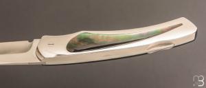    Couteau " 1820 Berthier " interframe par Charles Bennica - Nacre noire et Damas