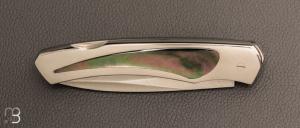    Couteau " 1820 Berthier " interframe par Charles Bennica - Nacre noire et Damas