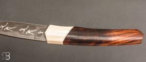   Couteau " 1820 " par Nicolas Mestrallet - Atelier du couteau de Vaunaveys - Damas "Pégase" et bois de fer