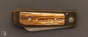 Couteau " 2 clous " custom par Louis Blanchet Kapnist - Croûte de mammouth