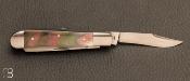 Couteau " 2 lames " custom de Eugene Shadley - Nacre noire et 154CM