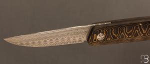 Couteau " 450# " par Des Horn - Fatcarbon "Unigold" et Damasteel