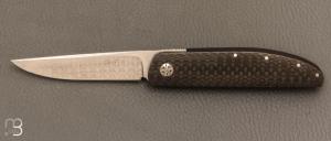    Couteau " 450# " par Des Horn - Fibre de carbone et lame en Damasteel
