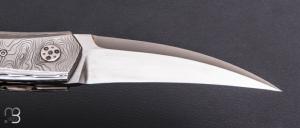   Couteau " Ambiez " par Stephano Compostella - Titane / Nacre et Erasteel APZ10