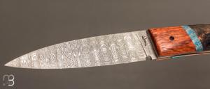  Couteau " Artémis Grand Mamba " par Pascale Sabaté - Lame damas d'Anthony Brochier