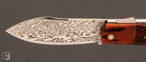   Couteau  "  Dépeceur Automatique " bouleau stabilisé et damas multi-barreaux par Tony Ruot