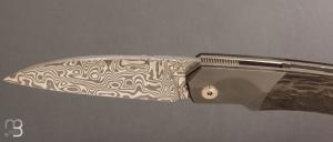   Couteau " Balrog 2.0 " liner- lock par Florian Keller - Fatcarbon et Damas inox
