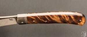    Couteau  " Big Trapper " par Laurent Gaillard - Fourche de peuplier stabilisée et 90McV8