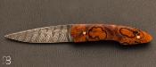 Couteau par Alain & Joris Chomilier - Bois de fer debout d'Arizona et damas Mike Norris 
