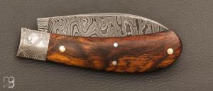   Couteau  " Bombé " custom de Jérôme Bellon - Pistachier et damas