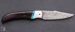 Couteau "Bora Bora" par Lames de l'Ouest - Palmier et Damasteel