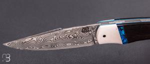Couteau "Bora Bora" par Lames de l'Ouest - Palmier et Damasteel