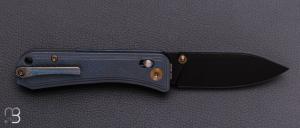   Couteau " Bougie Banter WE24009-1 " WE KNIFE - Blue Titanium et CPM S45VN