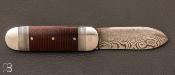 Couteau " Bouledogue " de collection par Benjamin Mittay - Micarta et lame damas