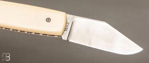   Couteau " Bouledogue " custom de poche par Eric Albert - Micarta et lame en C130