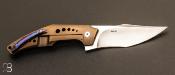 Couteau " Bronze anodized SOS " custom par Tashi Bharucha - Titane et RWL-34