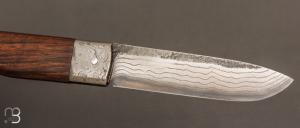  Couteau " Le Bugiste " par Frédéric Maschio - Noyer et lame damas japonais