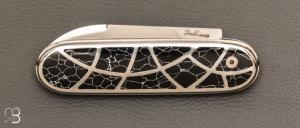 Couteau "Bull'ix" custom de Florent Dall'ava - L'atelier Dall'ava - Onyx argent et lame en RWL34