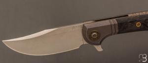   Couteau " Bullet  " pliant de Gudy van Poppel - Fibre de carbone et Böhler N690