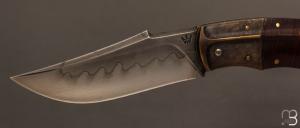 Couteau " Buzzard " pliant custom par Nicolas Weber - Red gidgee