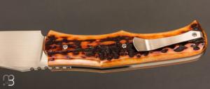   Couteau " C-KLONE " custom par Rémi Lavialle - Os cerfé et RWL34