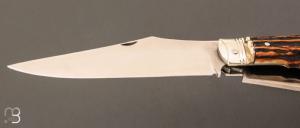 Couteau "Chasse bi-lame Prototype " pliant fait main par Bastien Toubhans - Atelier Beau Merle