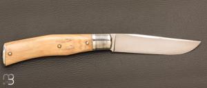   Couteau " Chasse"  custom par Mathieu Herrero - Ivoire de mammouth et lame XC100