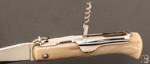  Couteau " Chasseur 2 pièces " avec anneau 13.5 cm par J. Mongin - Corne blonde